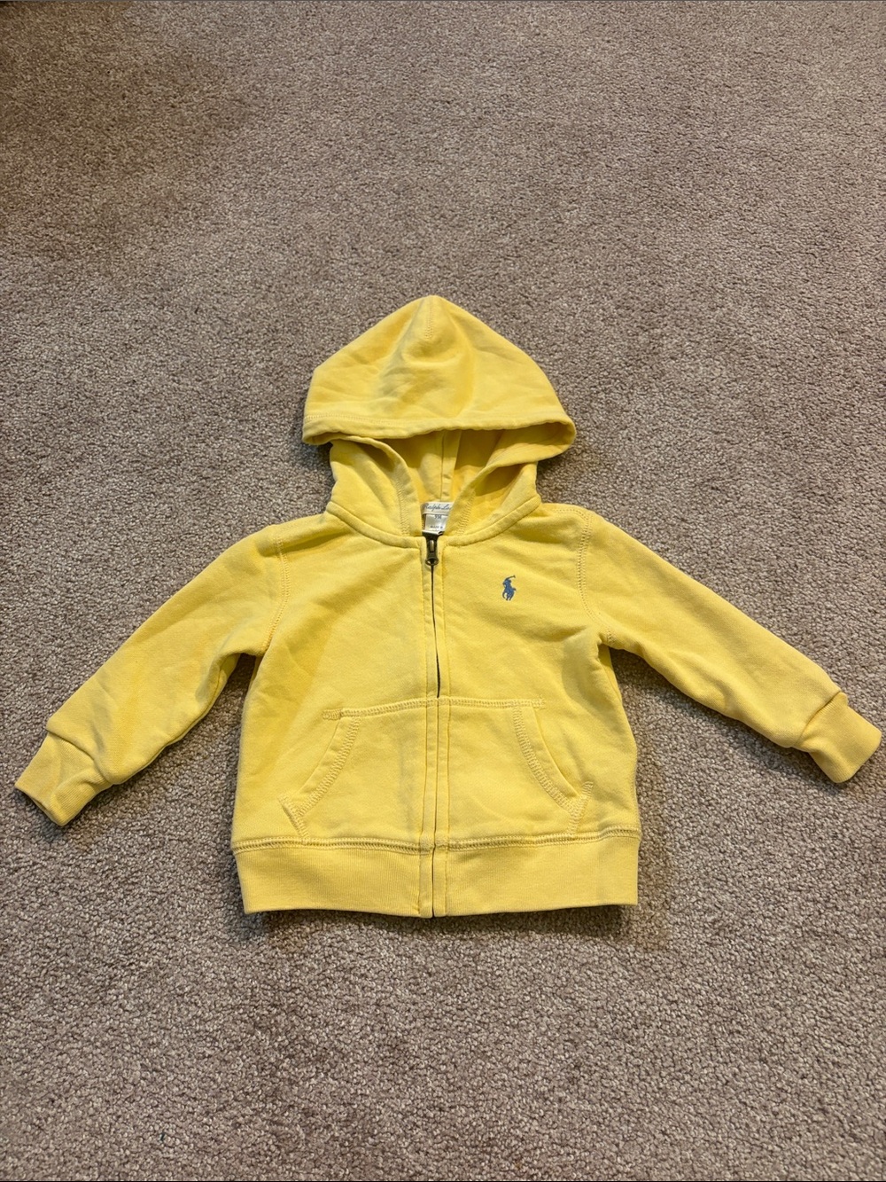 Ralph Lauren Kids Yellow Zip-Up Hoodie with Polo Logo